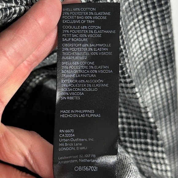 Anthropologie Maeve Collegiate Plaid Blazer Jacket Womens Size Large Grey Black - Picture 8 of 15